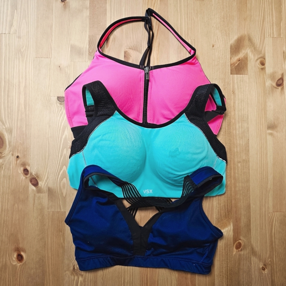Lot of 3 Victoria's Secret sports bras. Excellent condition! M 36C